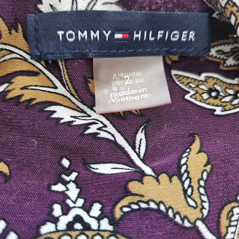 Tommy Hilfiger Petite Paisley Bell-Sleeve Shift Dress - Size 2 - Picture 7 of 9